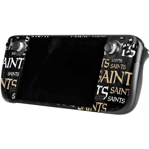NFL New Orleans Saints Black Blast Steam Deck Handheld Gaming Computer Skin